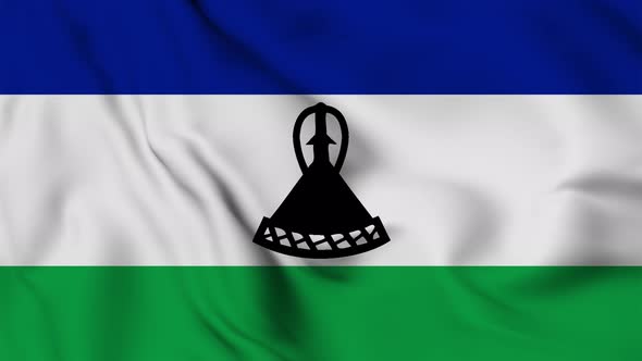 Lesotho flag seamless waving animation