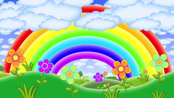 4k Cartoon Rainbow