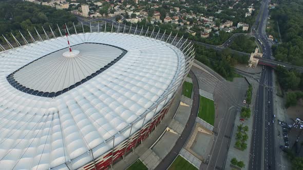 Aerial view of the National Stadium in Warsaw