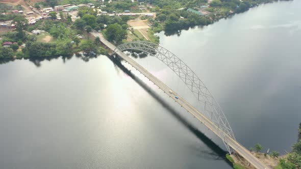 Adomi Bridge crossing in Ghana, Africa alt