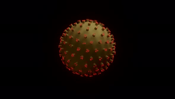 The growing, balloon-forming glowing body of the coronavirus. 3D render.