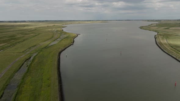 River Yare, Norfolk Broads, Aerial View, Summer, Cloudy, Great Yarmouth, Flat Landscape