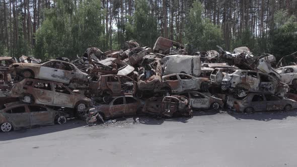 Wardestroyed Cars in Irpin Bucha District Ukraine alt