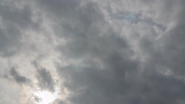Timelapse Cloudy Heaven Clouds Moving Fast and Lit with Bright Sunlight Sunbeams alt