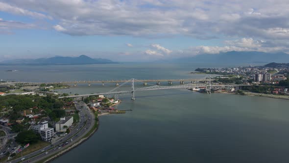 Bridge in Bay of Florianopolis City Brazil