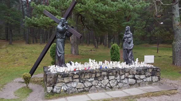 Jesus Christ Statue in Forest