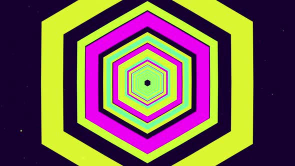 Beautiful Multicolored Hexagon Tunnel Background alt
