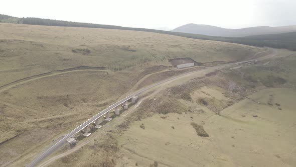 Aerial view of empty Railway bridge in Samtskhe-Javakheti region, Georgia. alt