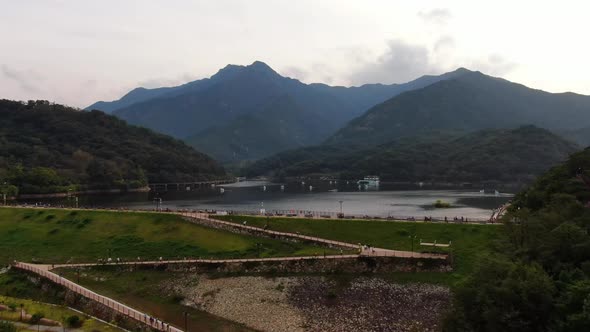 Korea Gyeongsangbuk Do Gumi City Gyeongbuk Provincial Park Geumosan Reservoir