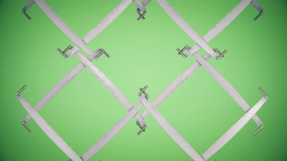 Dangerously Sharp Timber Saw Rotating In Creative Green Digital Background alt