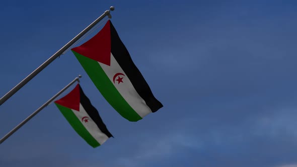 Western Sahara  Flags In The Blue Sky - 2K
