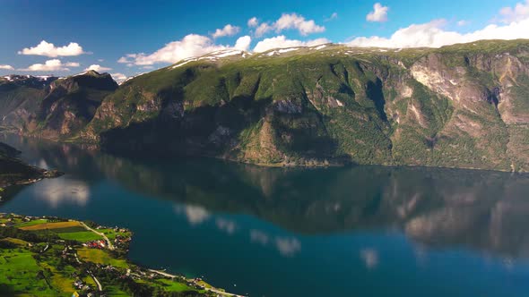 Aurlandsfjord from Sognefjorden from the Stegastein viewpoint, Norway