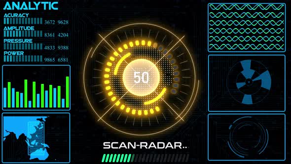 Technology radar HUD motion background. Vd 63 alt