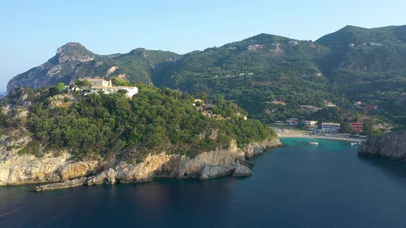 Aerial View Of Paleokastritsa Monastery 7 alt