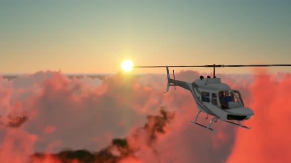 Helicopter At Sunset alt