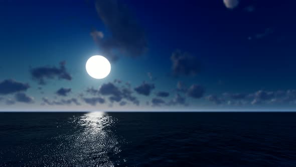 The Moon Rises On The Sea On The Evening Of The Mid Autumn Festival