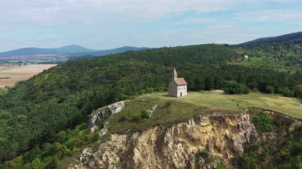 Aerial view of Drazovsky Church in Nitra, Slovakia alt
