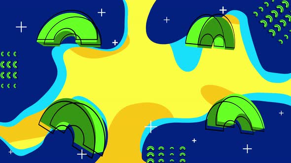 Trendy Abstract Background With 3D Elements. alt