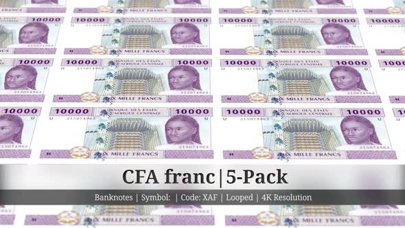 CFA franc | Central African States Currency - 5 Pack | 4K Resolution | Looped alt