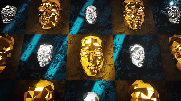 Gold And Silver Masks 4k
