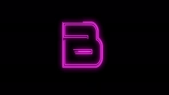 Glowing neon font. pink color glowing neon letter. Vd 470