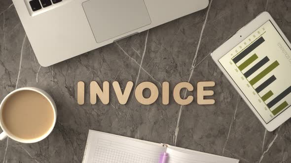 Invoice Business Word Puts Letters On The Table
