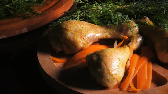 Budget Of Chicken Meal On A Wooden Plate 5