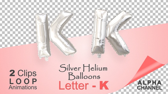 Silver Helium Balloons With Letter – K