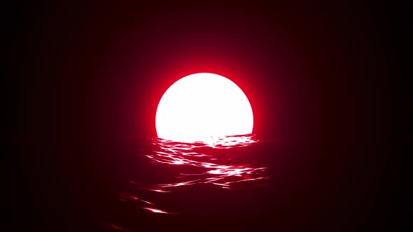 Red Sun On The Sea