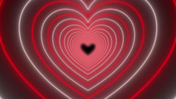 Red White Heart Romantic Love Tunnel Loop Glow Valentine Indonesia Poland Singapore Monaco Playcard