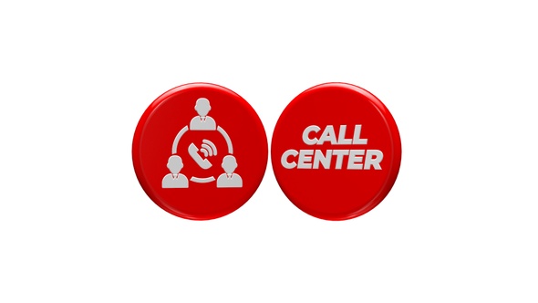 Red Call Center 3D Icon Seamless Rotated alt