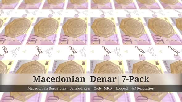 Macedonian Denar | North Macedonia Currency - 7 Pack | 4K Resolution | Looped alt