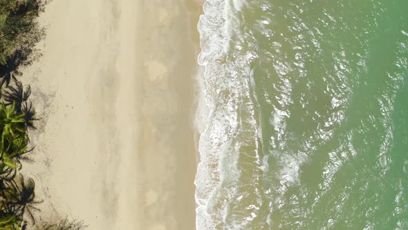 Aerial, Gorgeous View On The Ocean Waves, Top Down View 