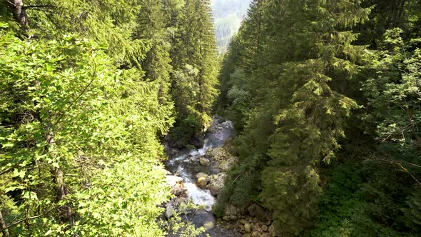 Waterfall in Zakopane on the way to Morskie oko, Poland