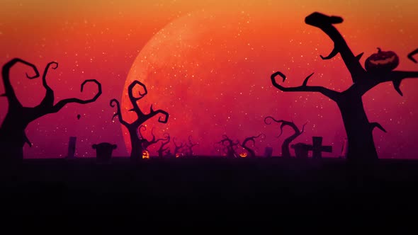 Halloween Silhouette Background Loop 4K alt
