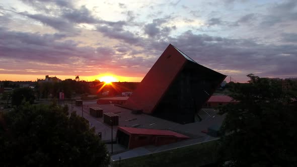 Aerial view of the Museum of the Second World War in Gdansk, Poland alt