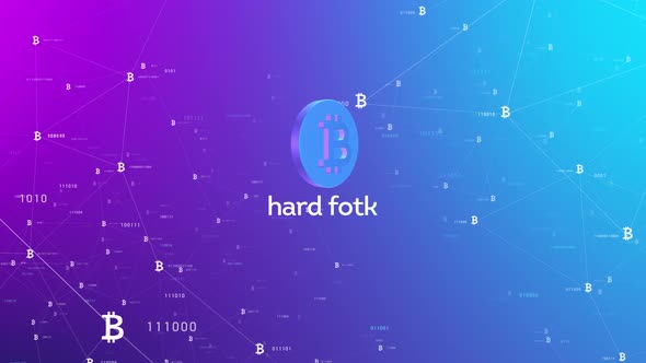 Bitcoin Hard Fork Cryptocurrency Animation 4K alt