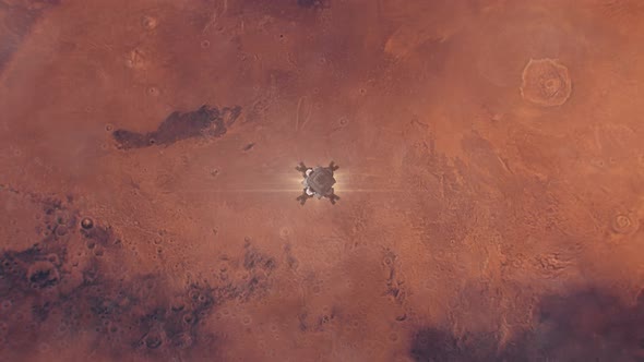 Spaceship Launching into Orbit From the Surface of Mars, The Red Planet alt