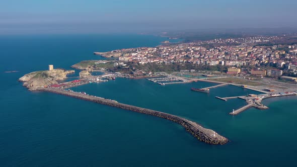 Drone view of beautiful seamless never ending footage while turquiose sea waves 9 alt