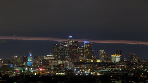 Downtown Los Angeles After Sunset Lights