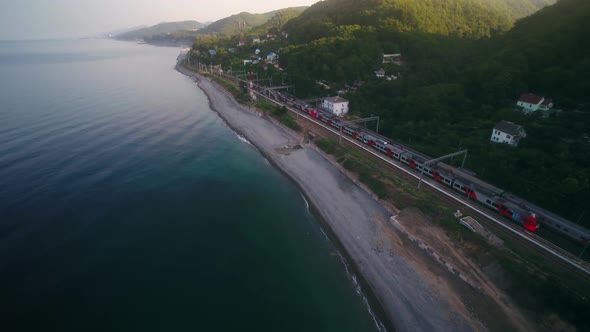The Railway on the Seashore in Russia alt