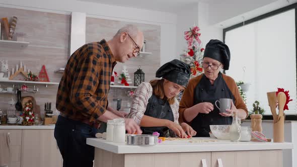 Family Cooking Traditional Gingerbread Delicious Dessert Preparing Cookies Shape alt