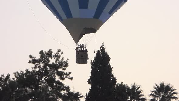 Hot Air Balloon Flying on Forest