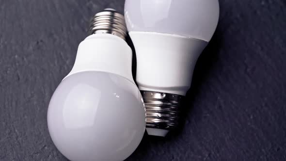 Close-up of light bulbs on the table alt