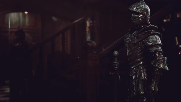 Old Interior Castle with Knight Armor alt