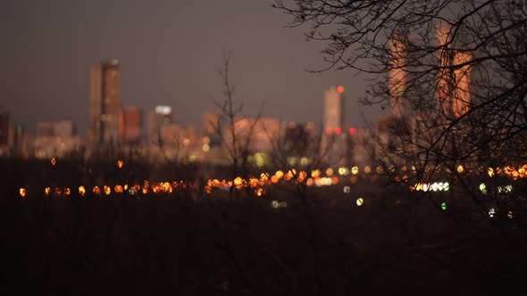 View of the Evening City of Moscow in Late Autumn