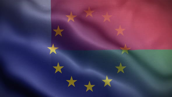 EU Madagascar Flag Loop Background 4K
