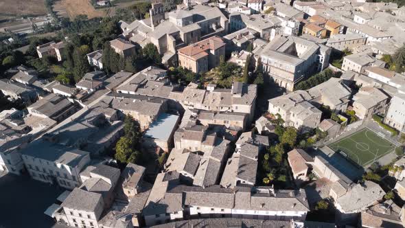 Panoramic Aerial View of Orvieto Medieval Town From a Drone Viewpoint Italy alt