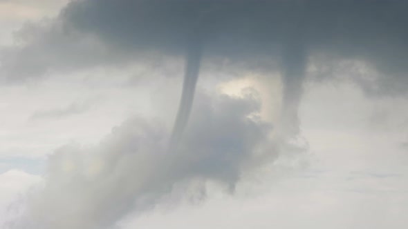 Waterspout funnel forming in the sky, Stock Footage | VideoHive