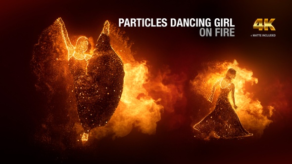 Particls Dancing Girl On Fire